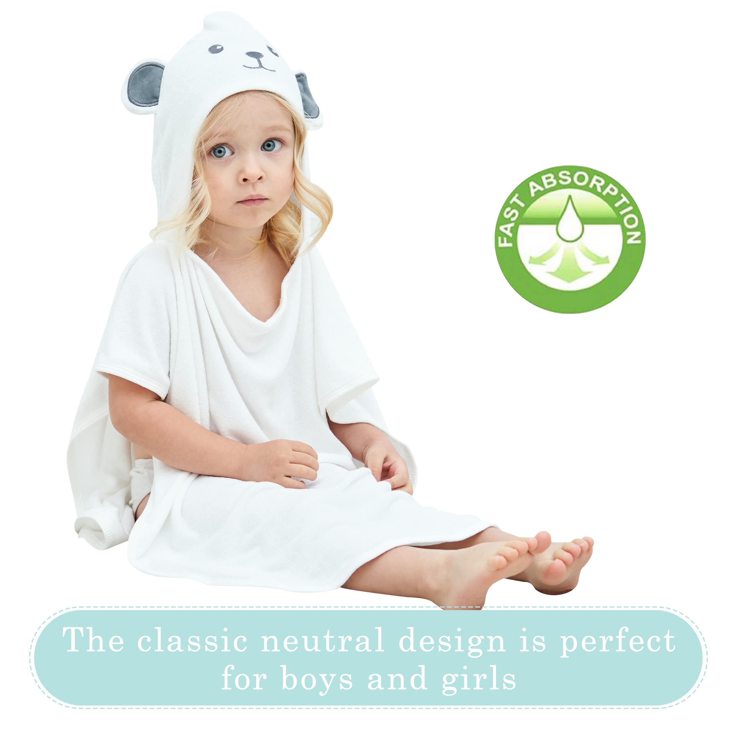 HIPHOP PANDA towel used as post-bath wrap during pool or beach trips