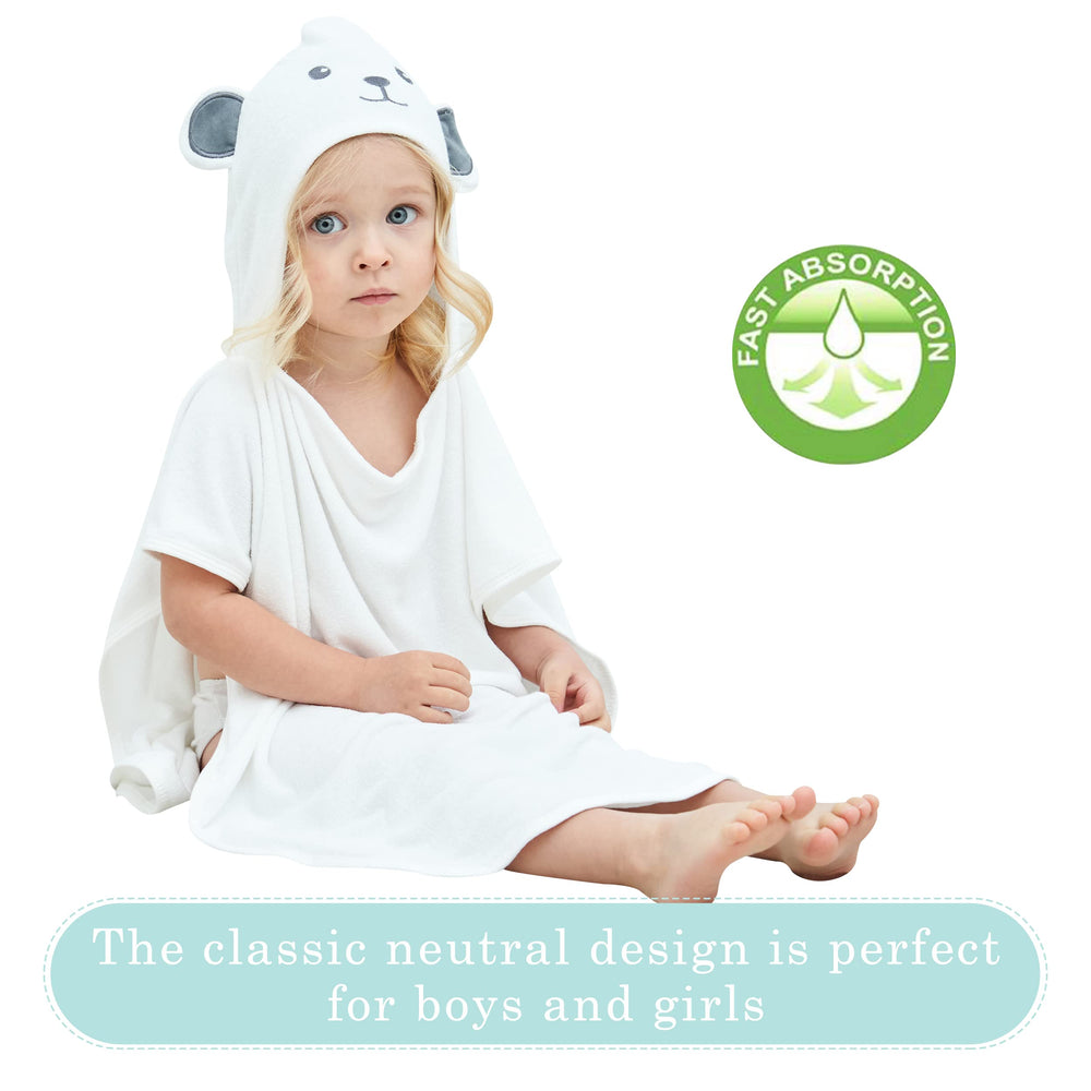 HIPHOP PANDA towel used as post-bath wrap during pool or beach trips