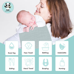 HIPHOP PANDA burp cloth 20x10 inches offers generous coverage for shoulder protection.