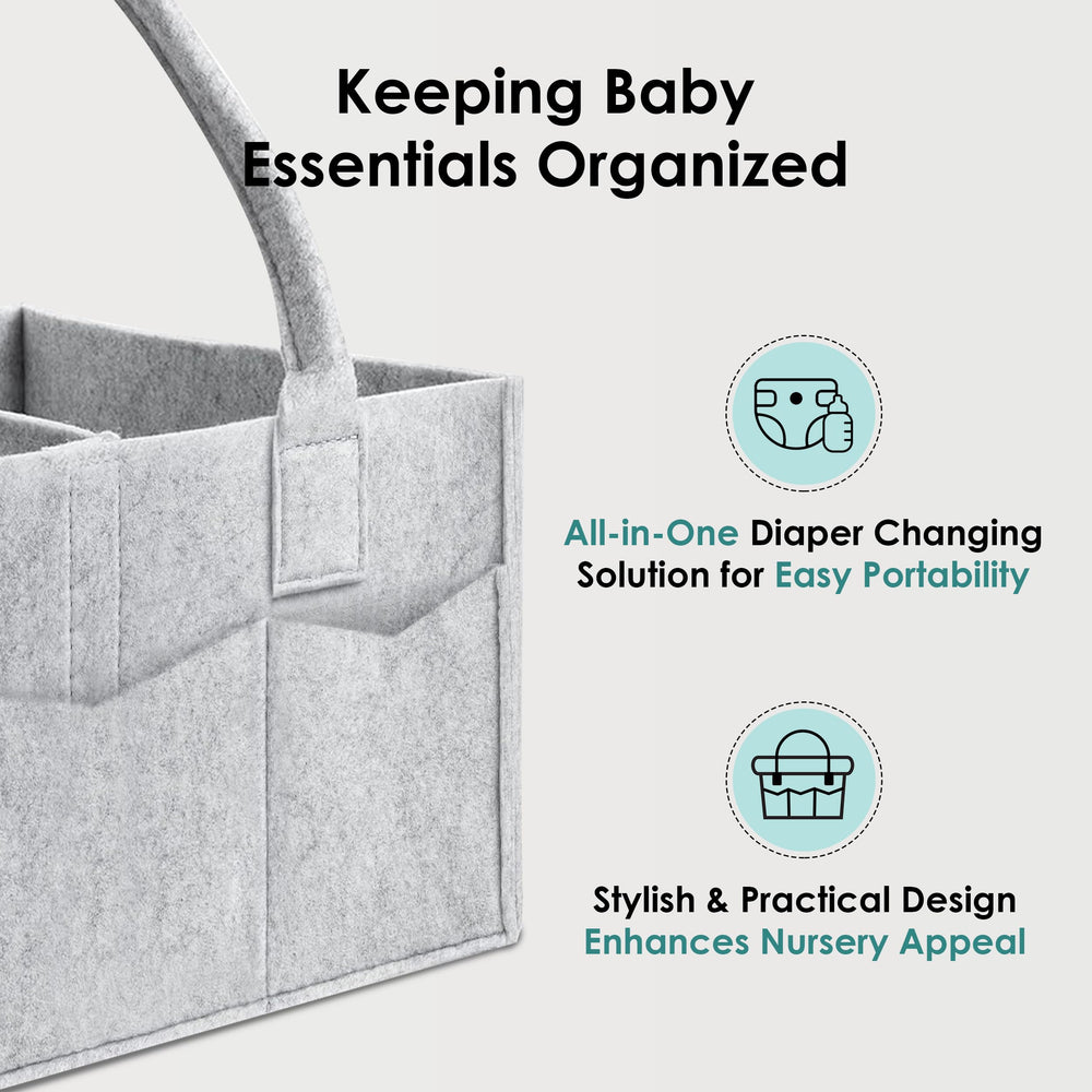 HIPHOP PANDA diaper caddy long-handles portable for nursery-to-car transitions