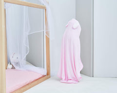 HIPHOP PANDA absorbent hooded towel; 37.5x37.5 inch size ideal for babies and toddlers.