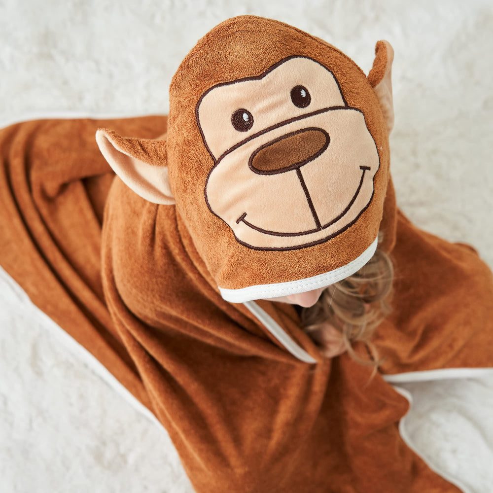 HIPHOP PANDA hooded towel 500gsm thickness for warm, absorbent drying.