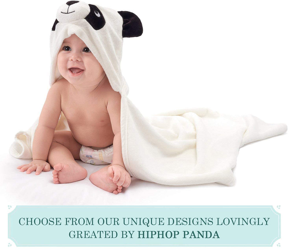 HIPHOP PANDA hooded towel bamboo fabric texture, soft and absorbent