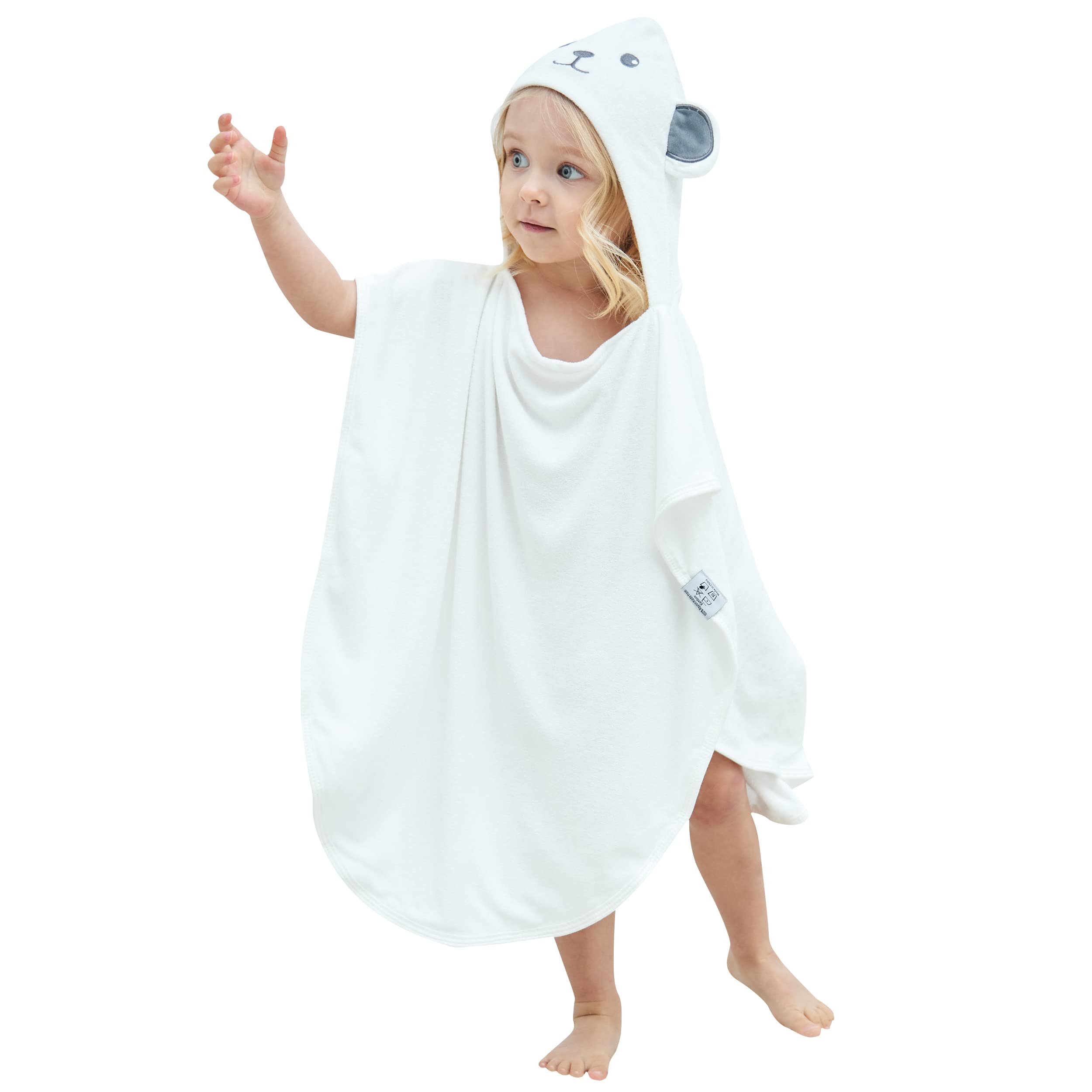 HIPHOP PANDA hooded towel close-up shows bamboo rayon absorbency for baby bath time