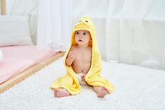 HIPHOP PANDA hooded towel bamboo rayon texture highlights ultra-soft absorbent fabric.