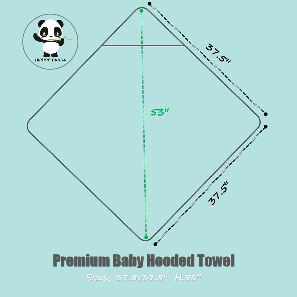 HIPHOP PANDA hooded towel bear ears closeup shows soft fabric and cozy comfort.