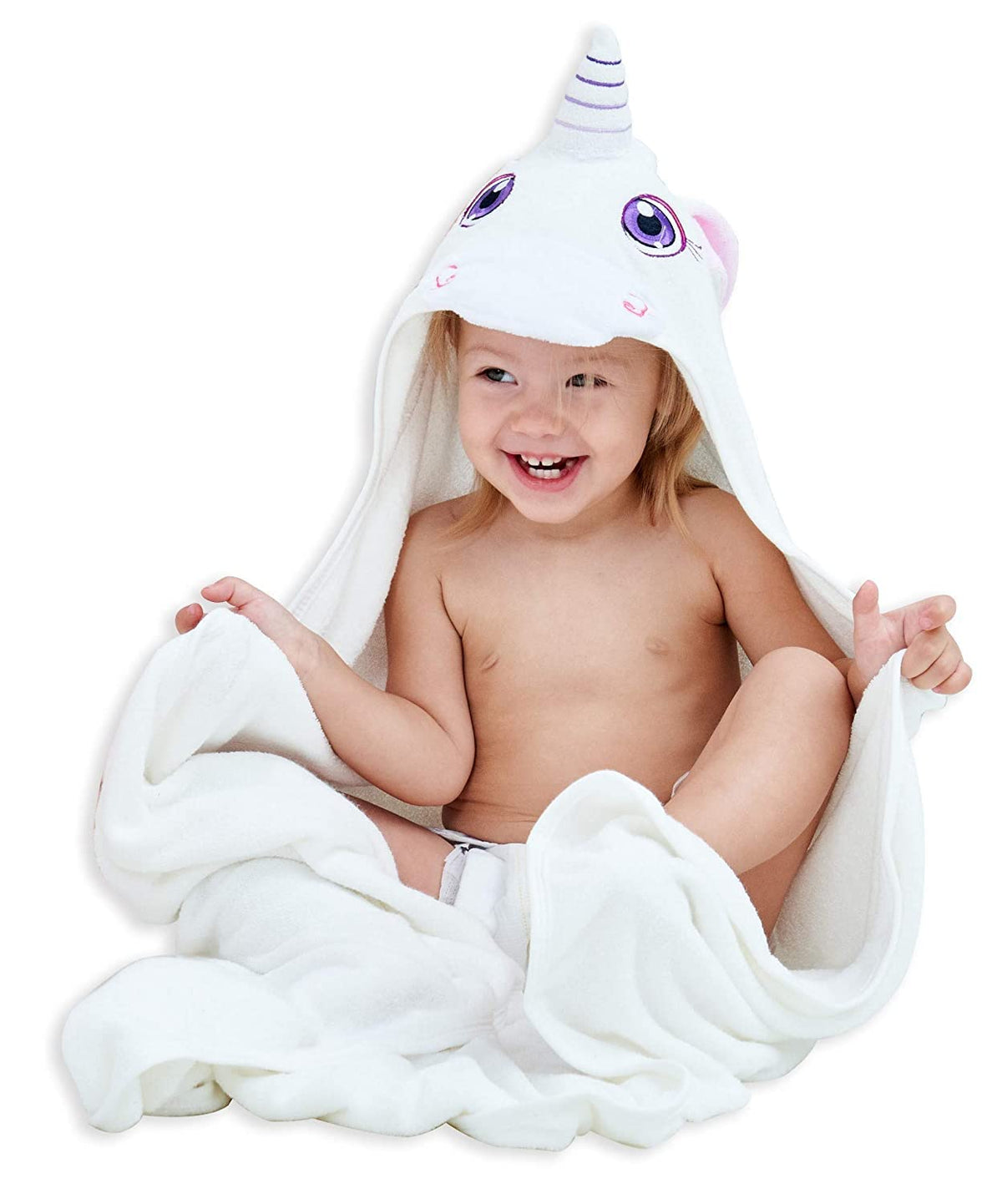 HIPHOP PANDA hooded towel bear ears close-up for newborn comfort after bath