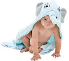 HIPHOP PANDA hooded towel blue elephant with bear ears, ideal for bath time drying