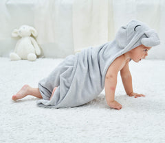 HIPHOP PANDA hooded towel large 37.5 by 37.5 inches for growing babies.