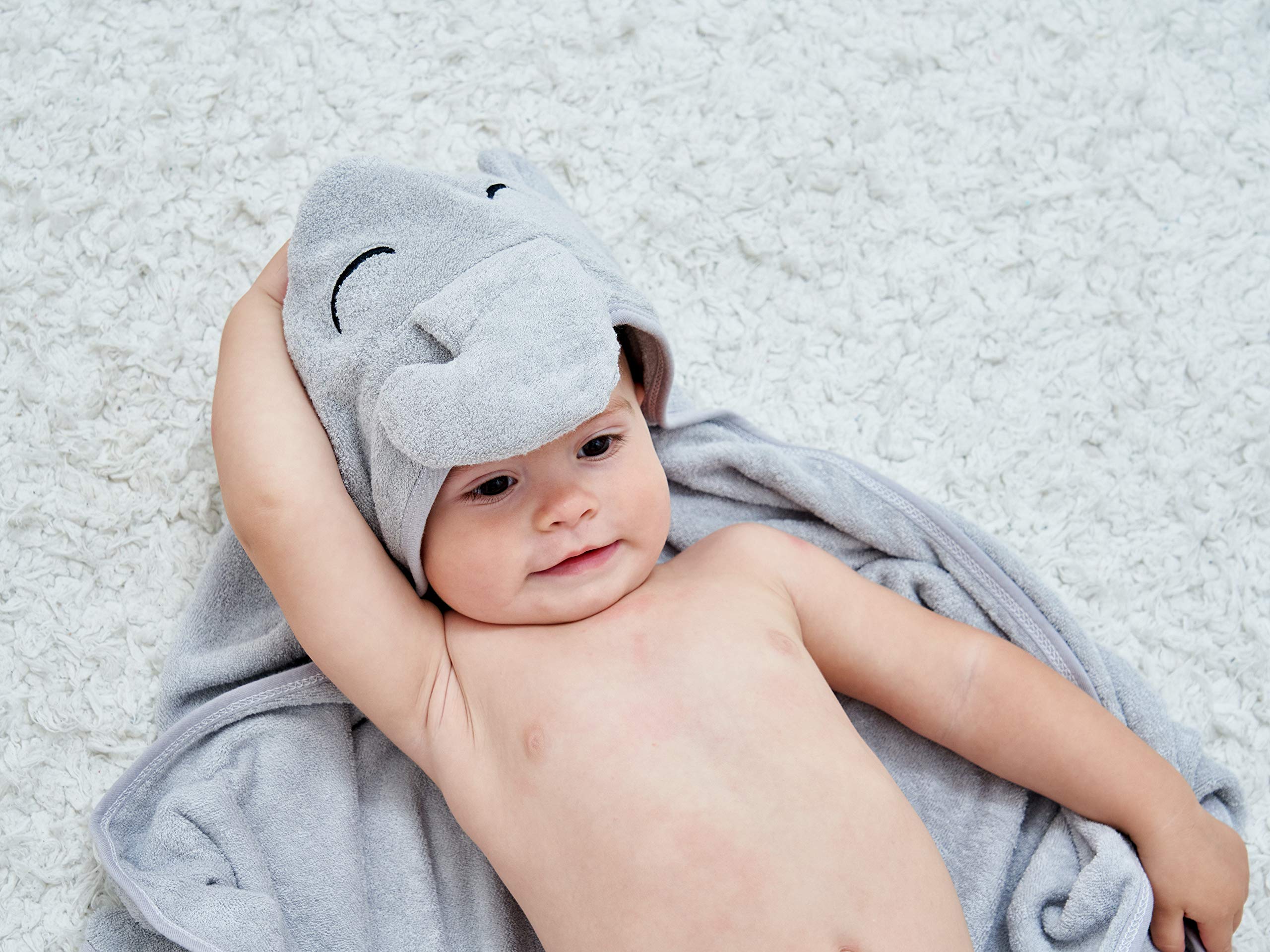HIPHOP PANDA towel doubles as a cozy swaddle or blanket after bath
