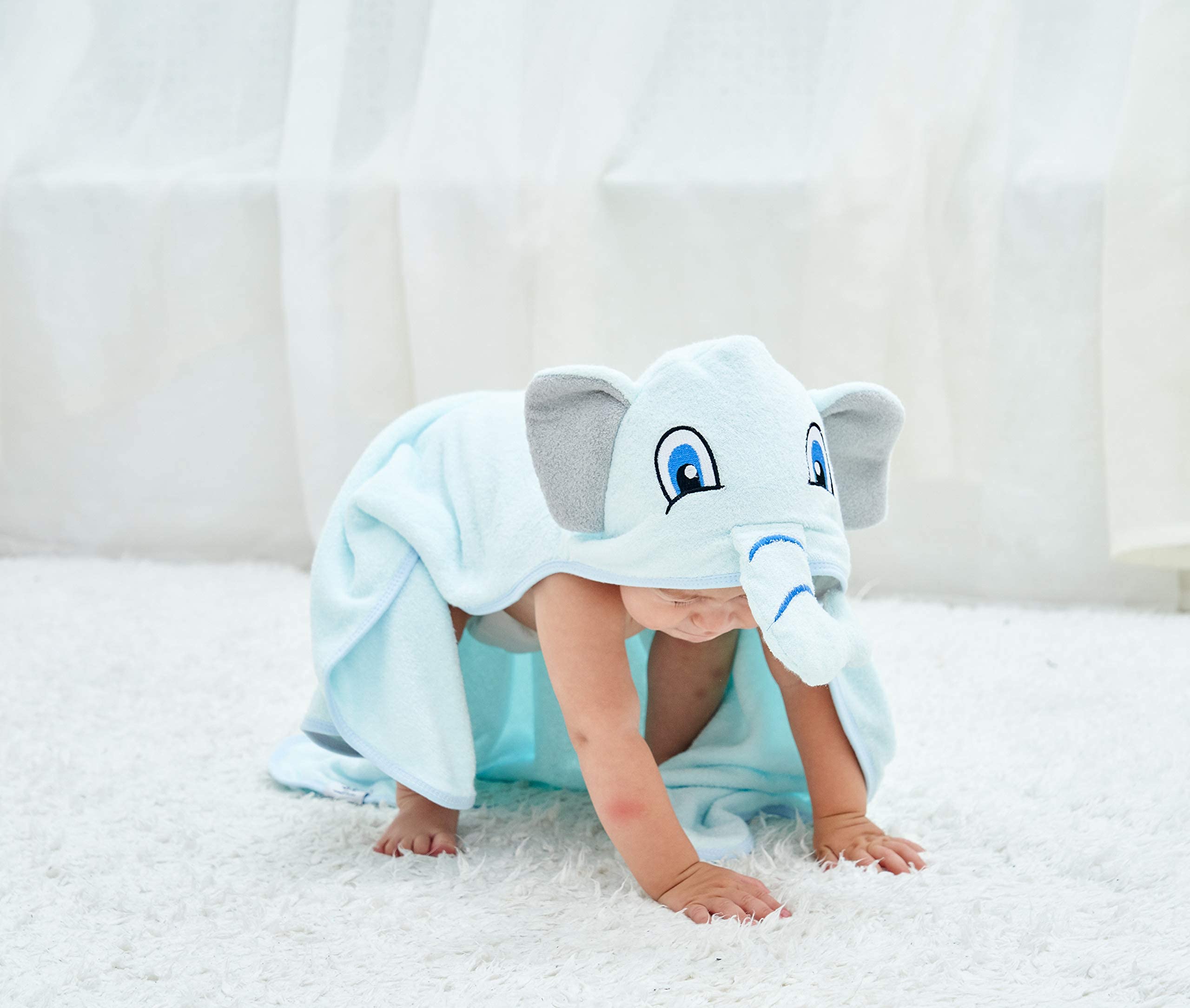 HIPHOP PANDA hooded towel doubles as swaddle or blanket after bath