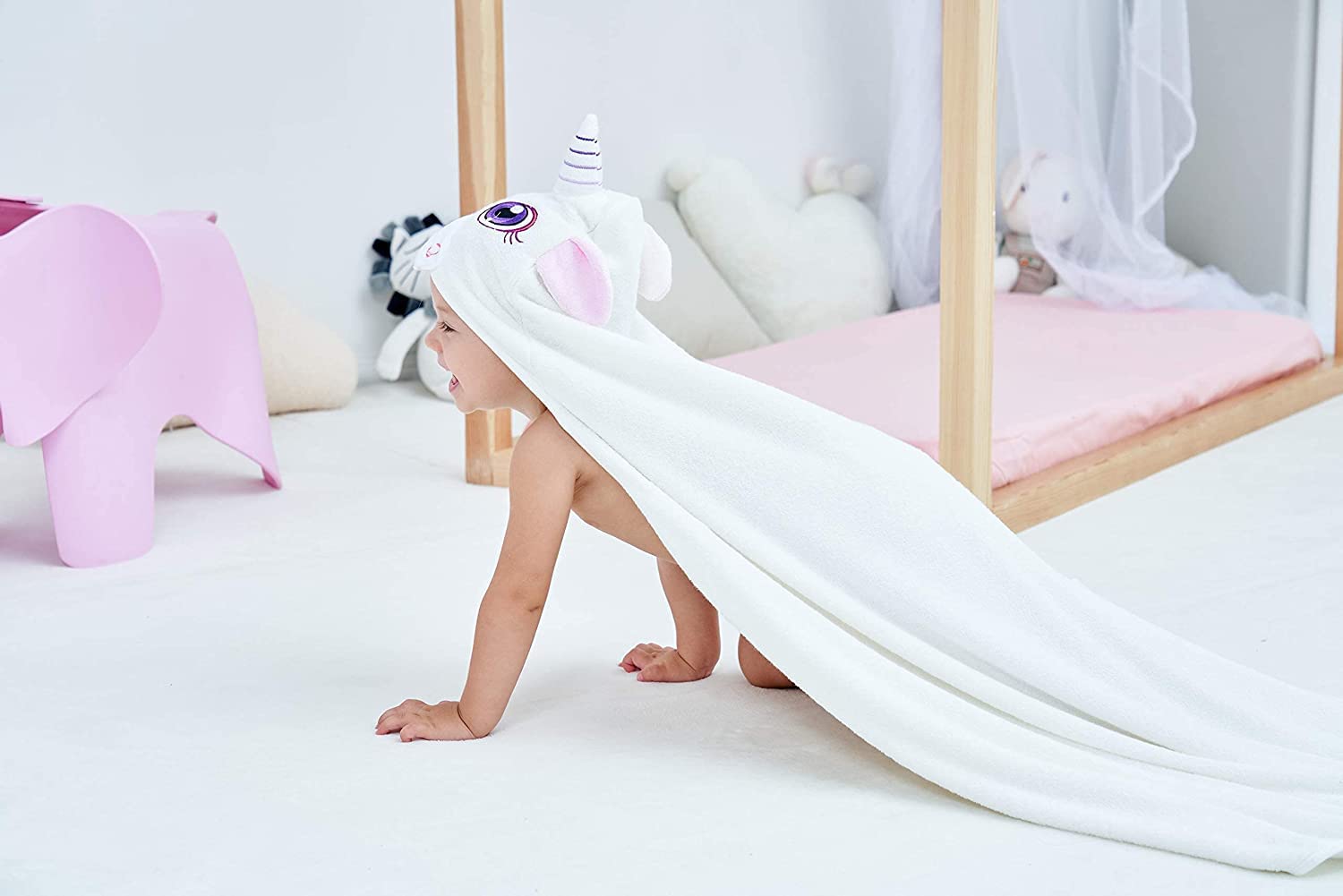 HIPHOP PANDA hooded towel can be used as swaddle or changing mat cover