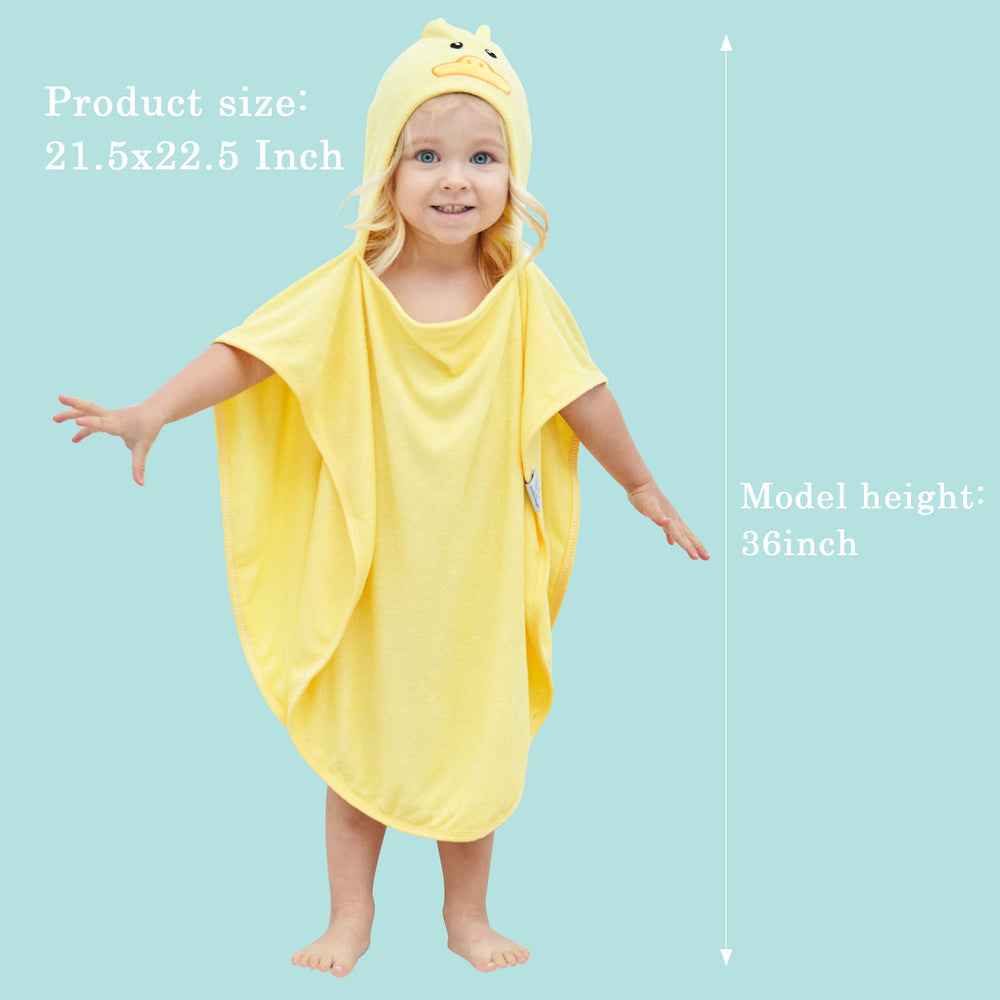 HIPHOP PANDA newborn bath towel in yellow duck design for soft drying.