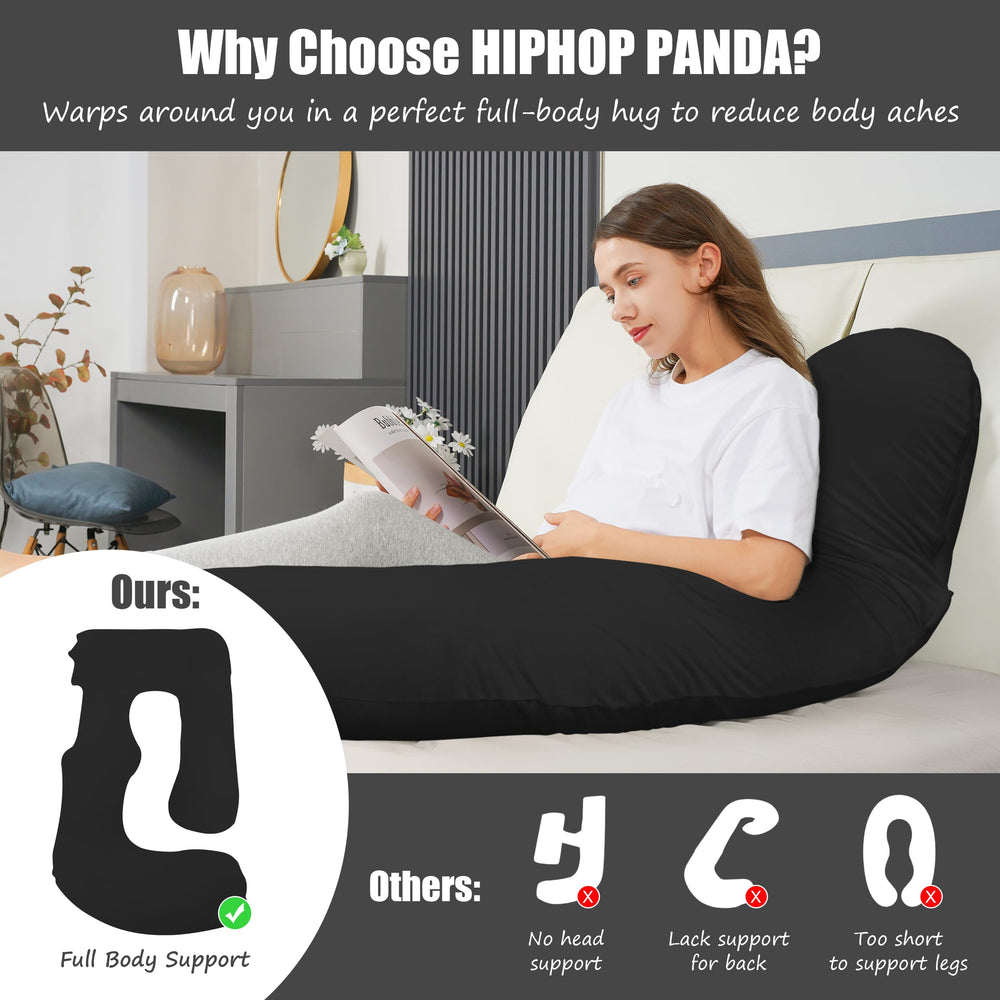 HIPHOP PANDA 57-inch pillow fits most beds for versatile positioning