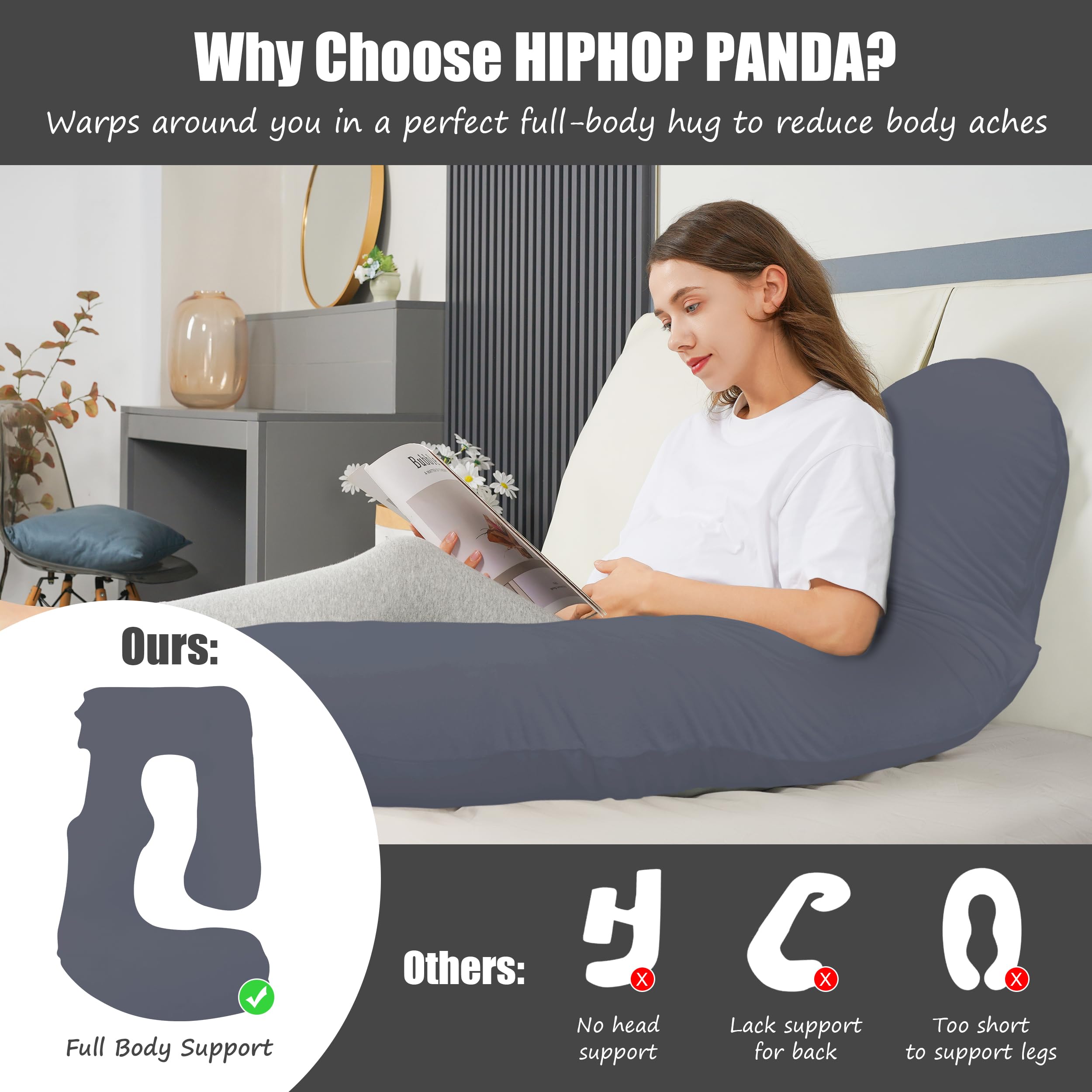 HIPHOP PANDA pillow leg-comfort provides leg support