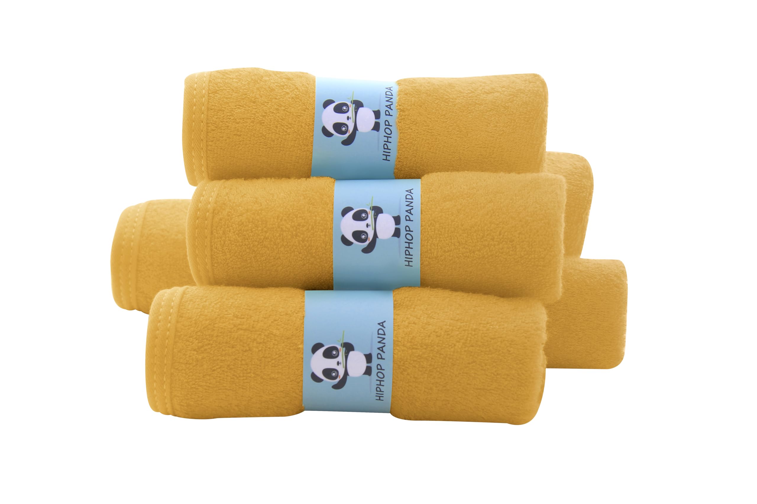 HIPHOP PANDA rayon bamboo washcloth pack showcased for fast absorbent bath routines.