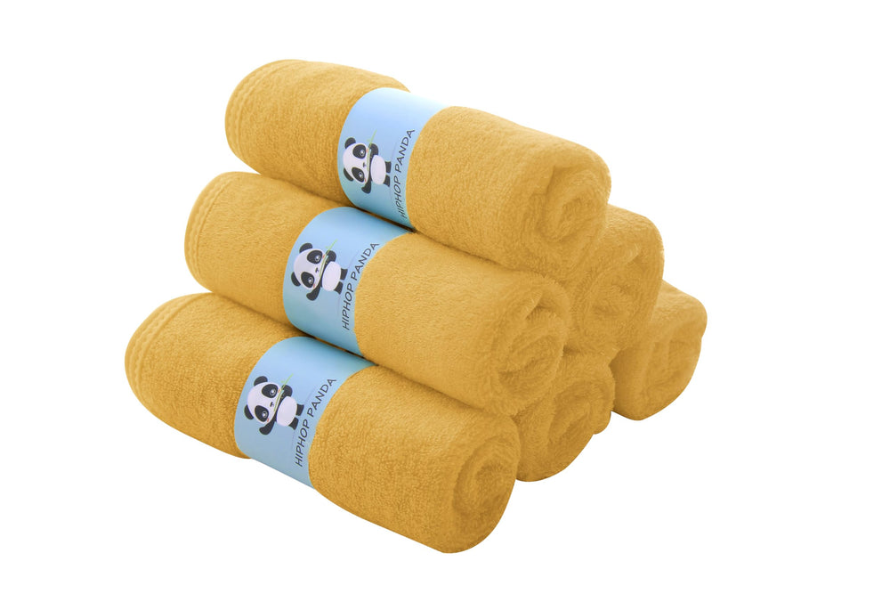 HIPHOP PANDA soft absorbent face towel closeup ideal for gentle baby cleansing.
