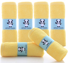 HIPHOP PANDA two-layer baby washcloth yellow pack 6 provides gentle cleansing for newborns.
