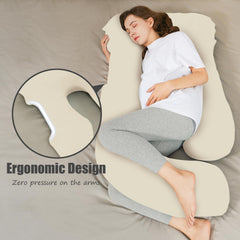 HIPHOP PANDA belly-cradling pillow supports the belly for comfortable side sleeping.