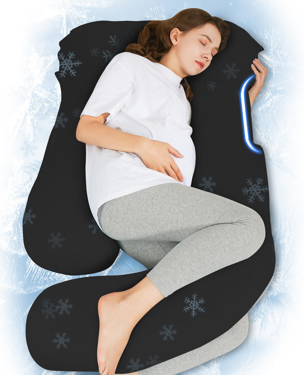 HIPHOP PANDA U-shaped pillow front view supports full-body comfort for sleeping.