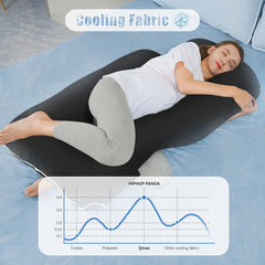 HIPHOP PANDA U-shaped pillow side view demonstrates ergonomic support for back and hips.