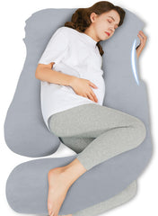 HIPHOP PANDA U-shaped pregnancy pillow full view for total-body sleep support.