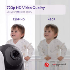HiPP baby monitor camera split-view demonstrates two-room visibility for simultaneous monitoring.