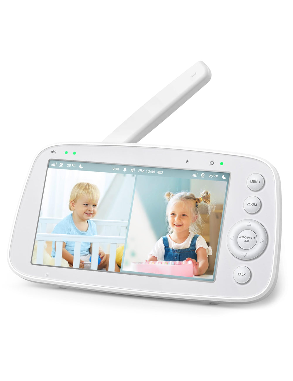 HiPP Video Monitor 5-inch display provides a clear, expansive baby view.
