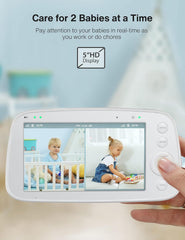 HiPP monitor split-view shows two rooms at once for safer routine monitoring.