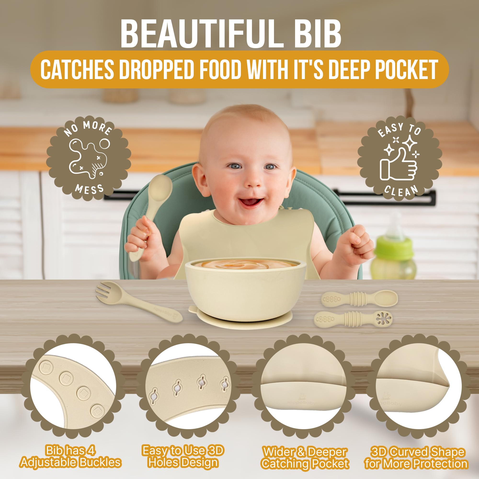 HippoBaby mealtime on-the-go set compact for travel