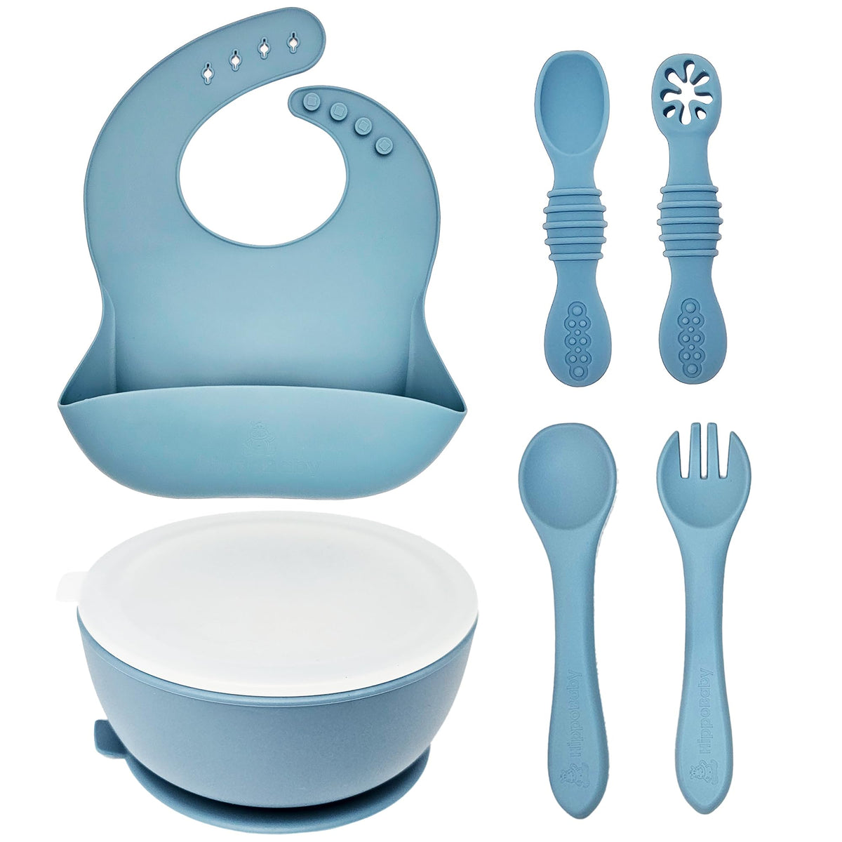 HippoBaby silicone suction bowl ready for self-feeding with stable base