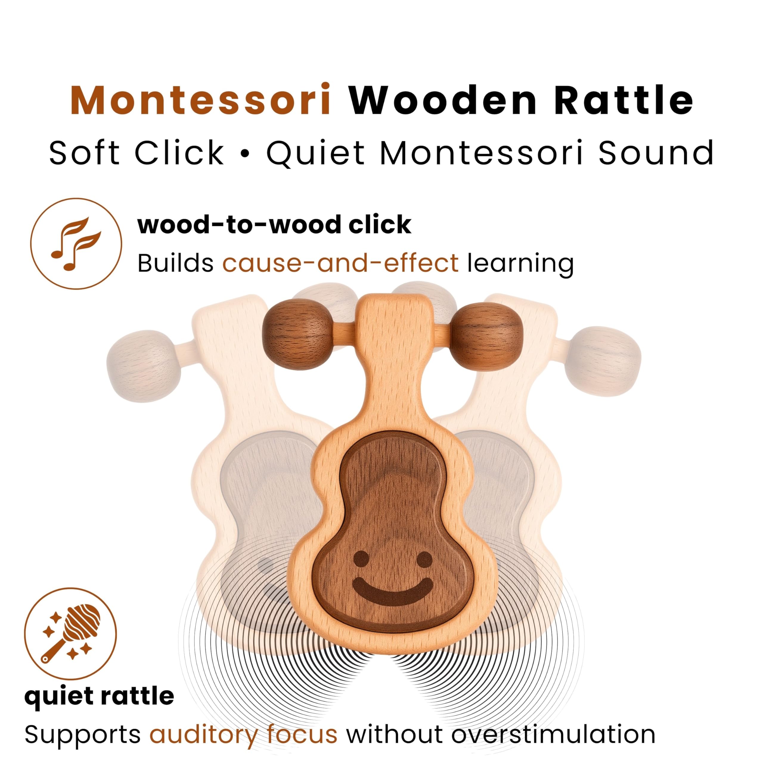 HippoToys hand-finished teether with rounded edges for gentle chewing