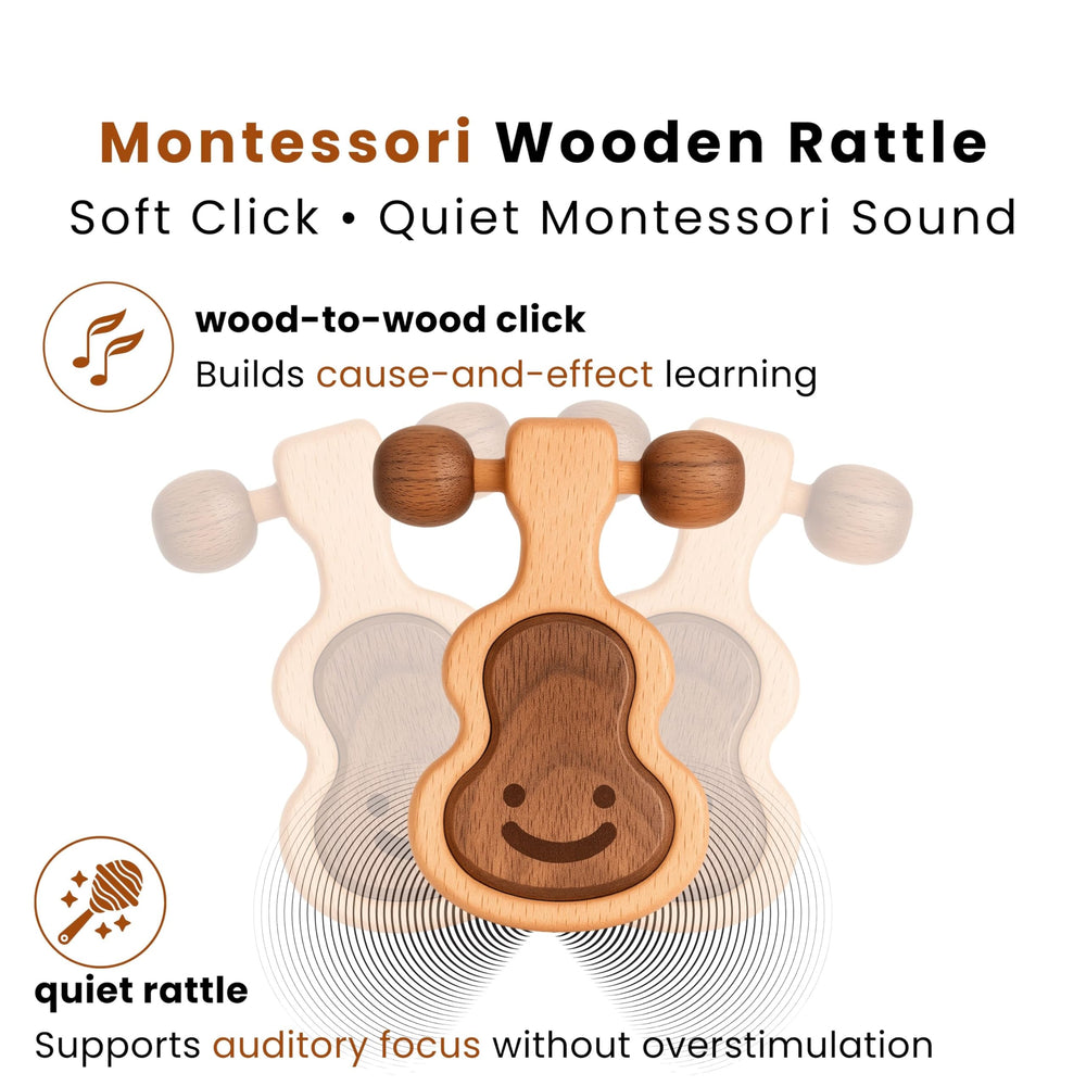 HippoToys hand-finished teether with rounded edges for gentle chewing