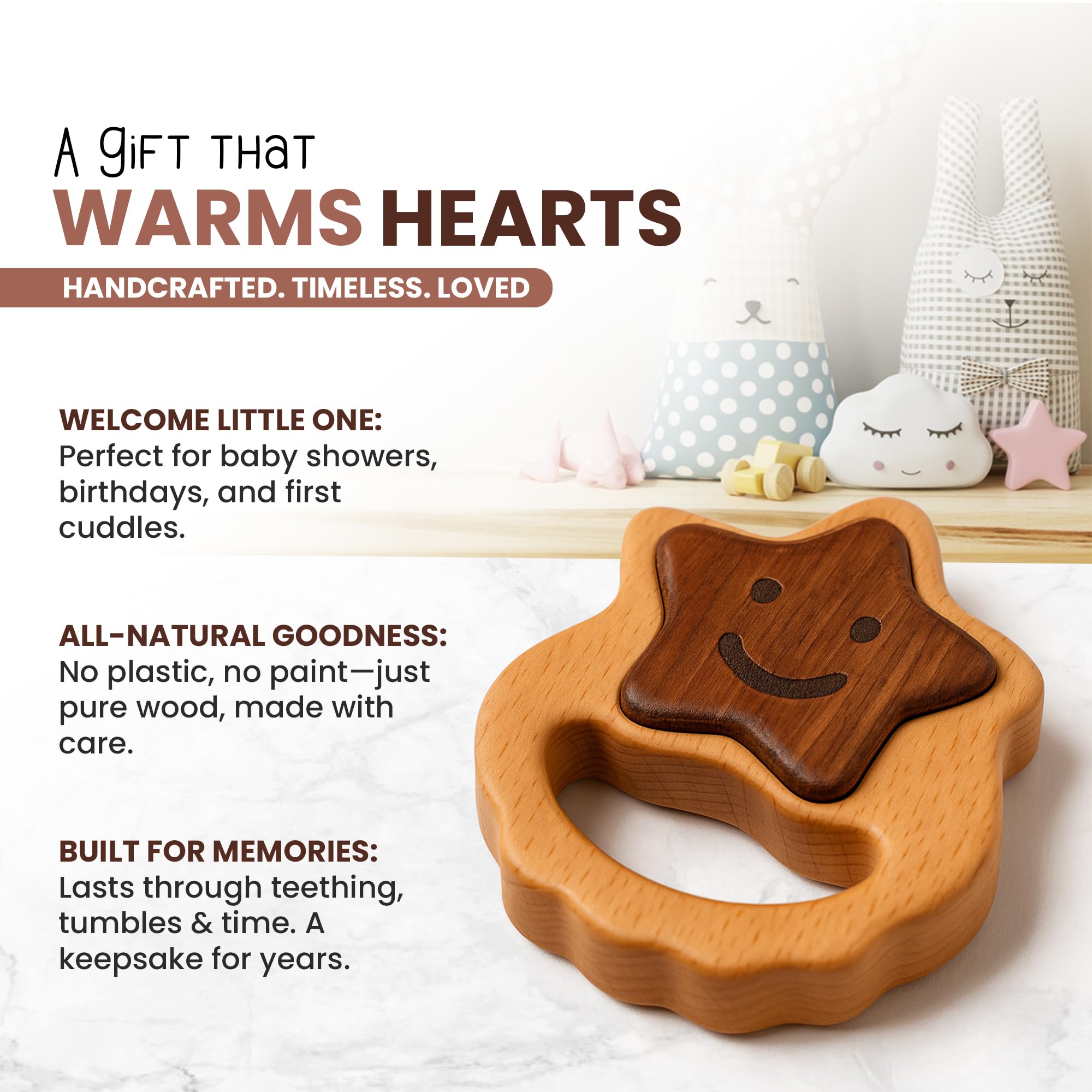 HIPPO TOYS Montessori rattle baby-holding shot highlighting easy grasp for tiny hands