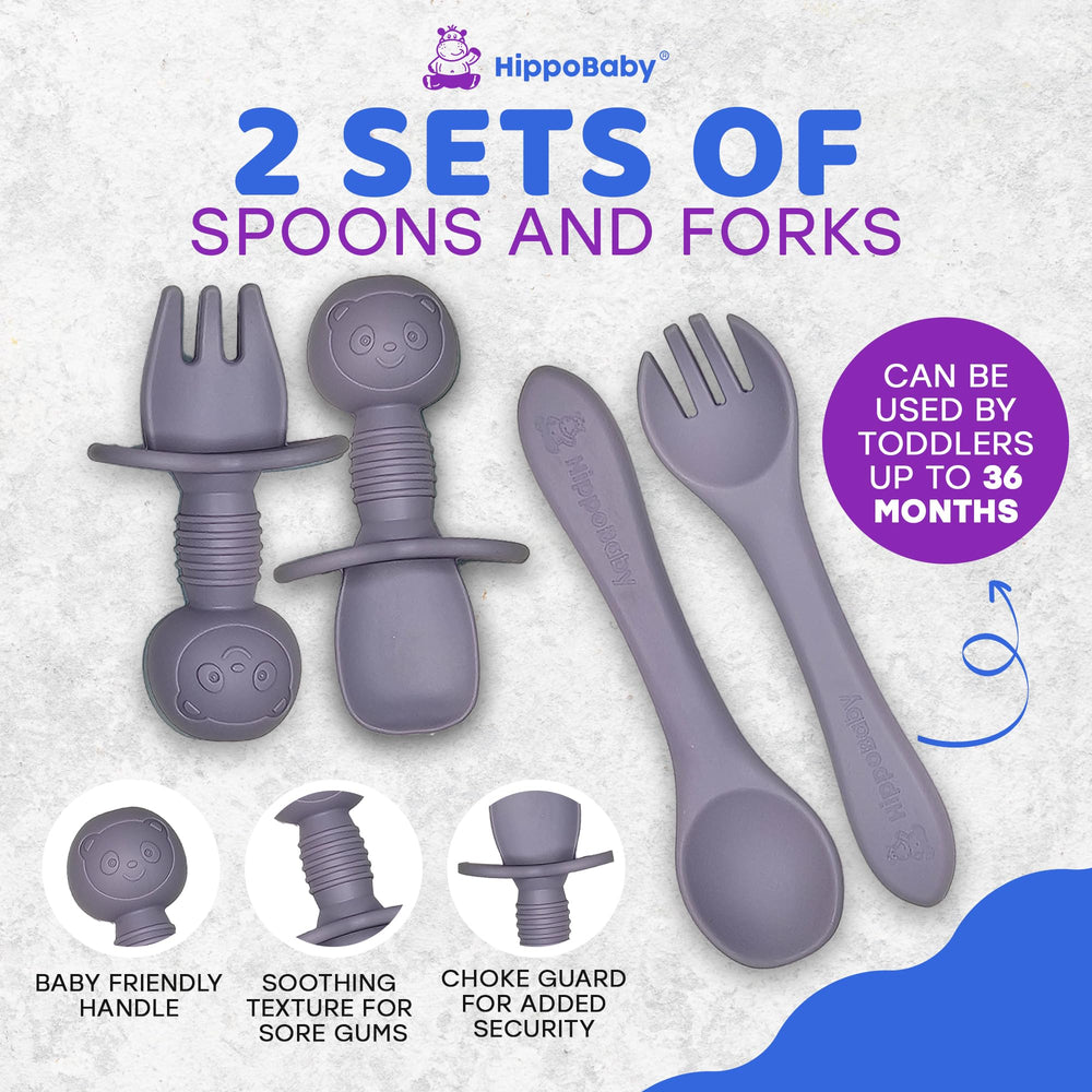 HippoBaby baby fork designed for tiny hands and gentle chewing.