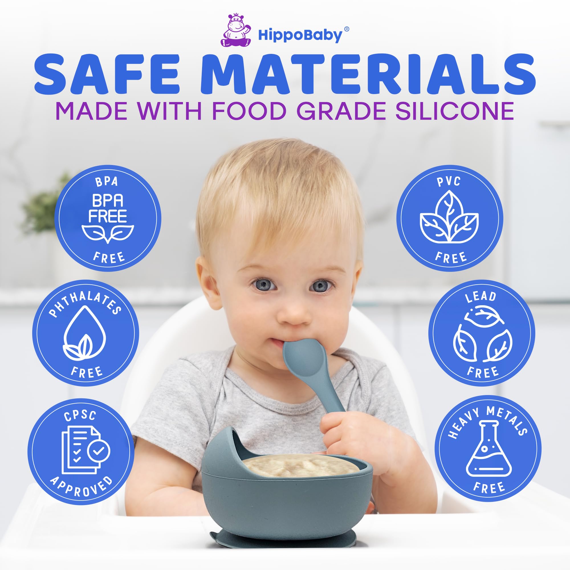 HippoBaby snack cup lid keeps snacks contained during outings.