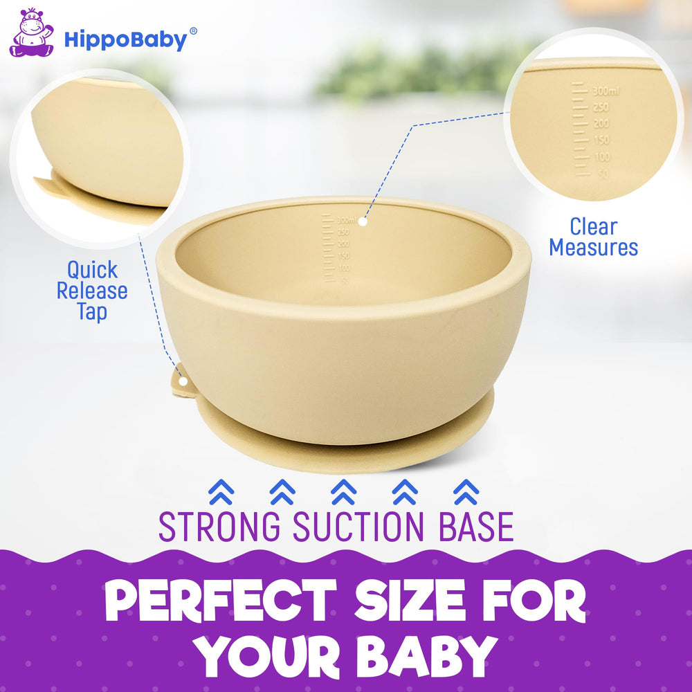 HippoBaby soft silicone baby spoon for gentle self-feeding.