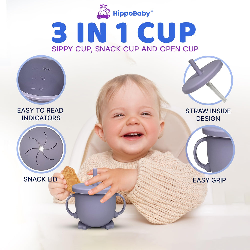 HippoBaby baby spoon offers ergonomic grips for little eaters.