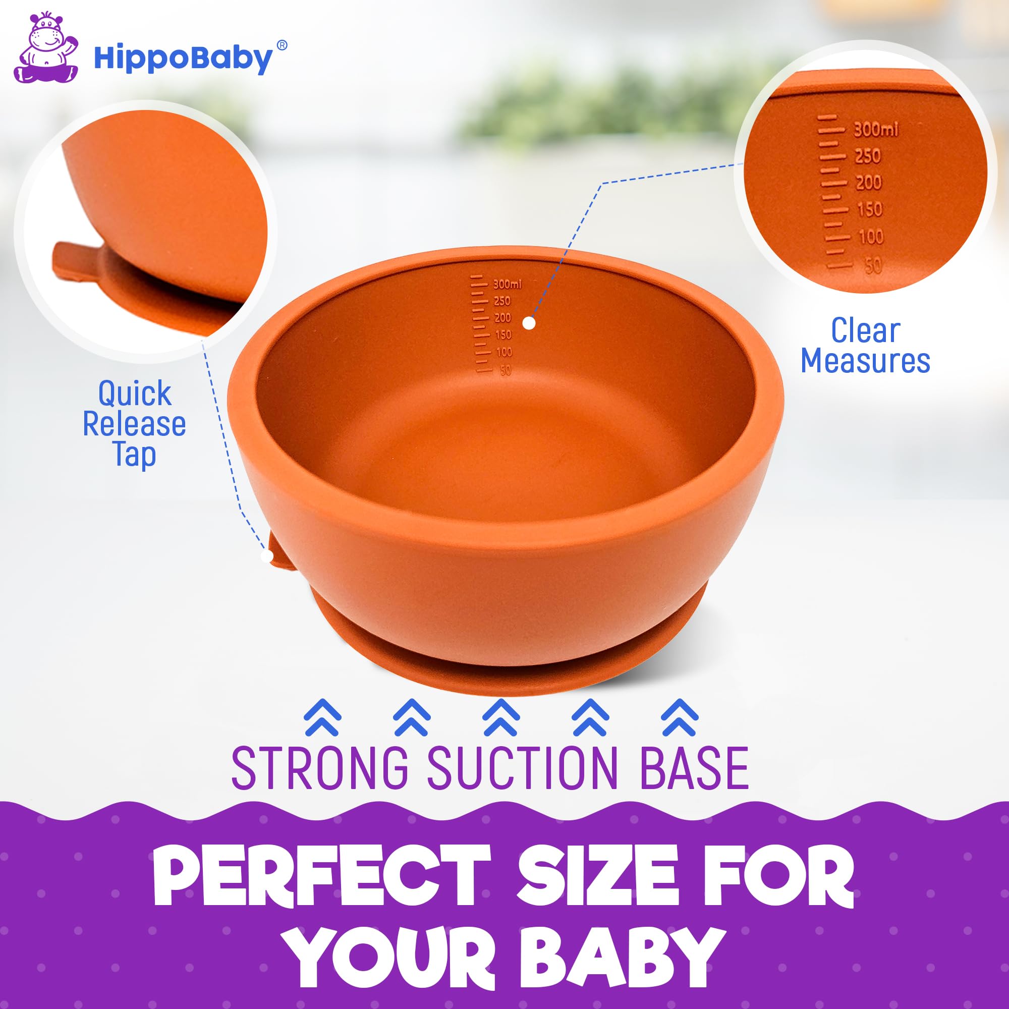 HippoBaby bib with pocket catches spills during feeding.