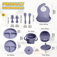 HippoBaby lavender suction bowl clings to smooth surfaces to reduce spills.
