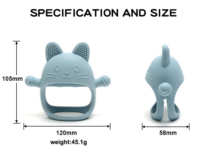 HippoBaby Rabbit Hand Guard Teether two-pack front view highlights home and travel use