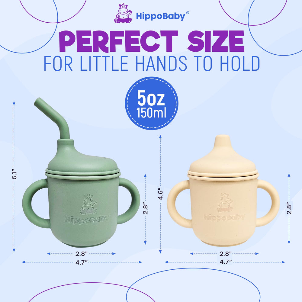 HippoBaby sensory-textured silicone cups — tactile build for motor skill practice