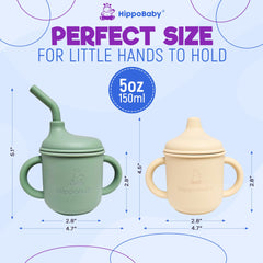 HippoBaby sensory-textured silicone cups — tactile build for motor skill practice