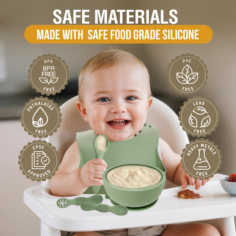 HippoBaby silicone spoons are microwave-safe and easy to clean.