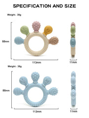 HippoBaby silicone teether easy-grip handle aids little hands.