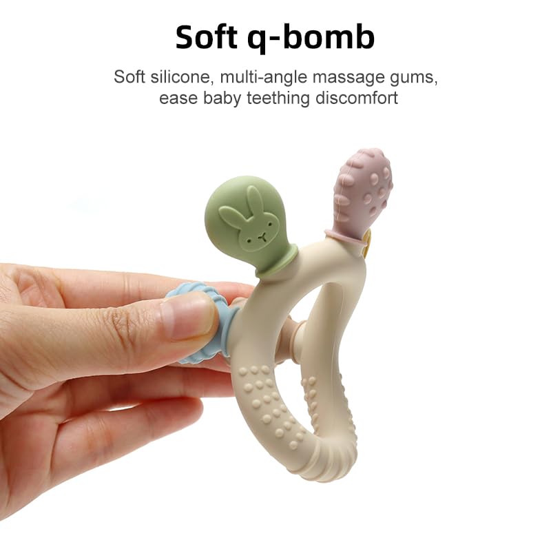 HippoBaby teether is freezer-safe for cooling relief.