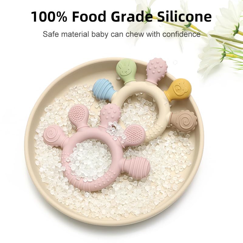 HippoBaby solid pink teether provides chew-friendly option.