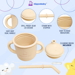 HippoBaby sippy cup with straw 5 oz — promotes oral posture during sipping