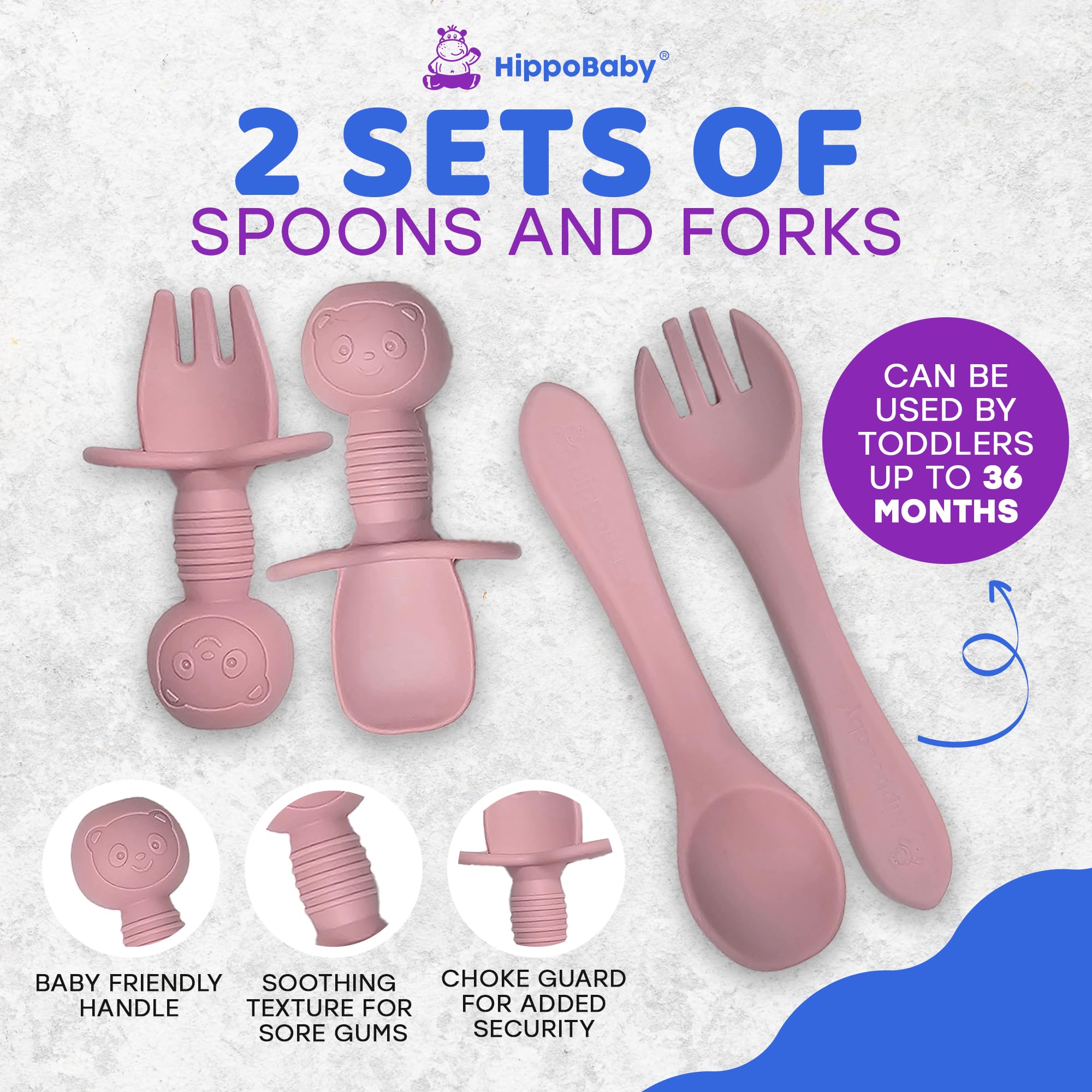 HippoBaby soft spoon designed for gentle gums during early feeding