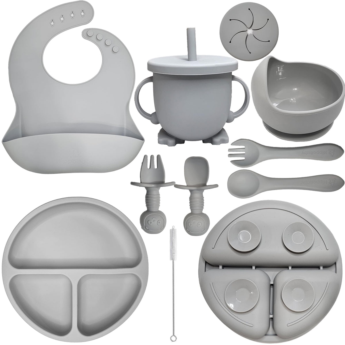HippoBaby suction bowl stays put for mess-free meals and easy feeding.